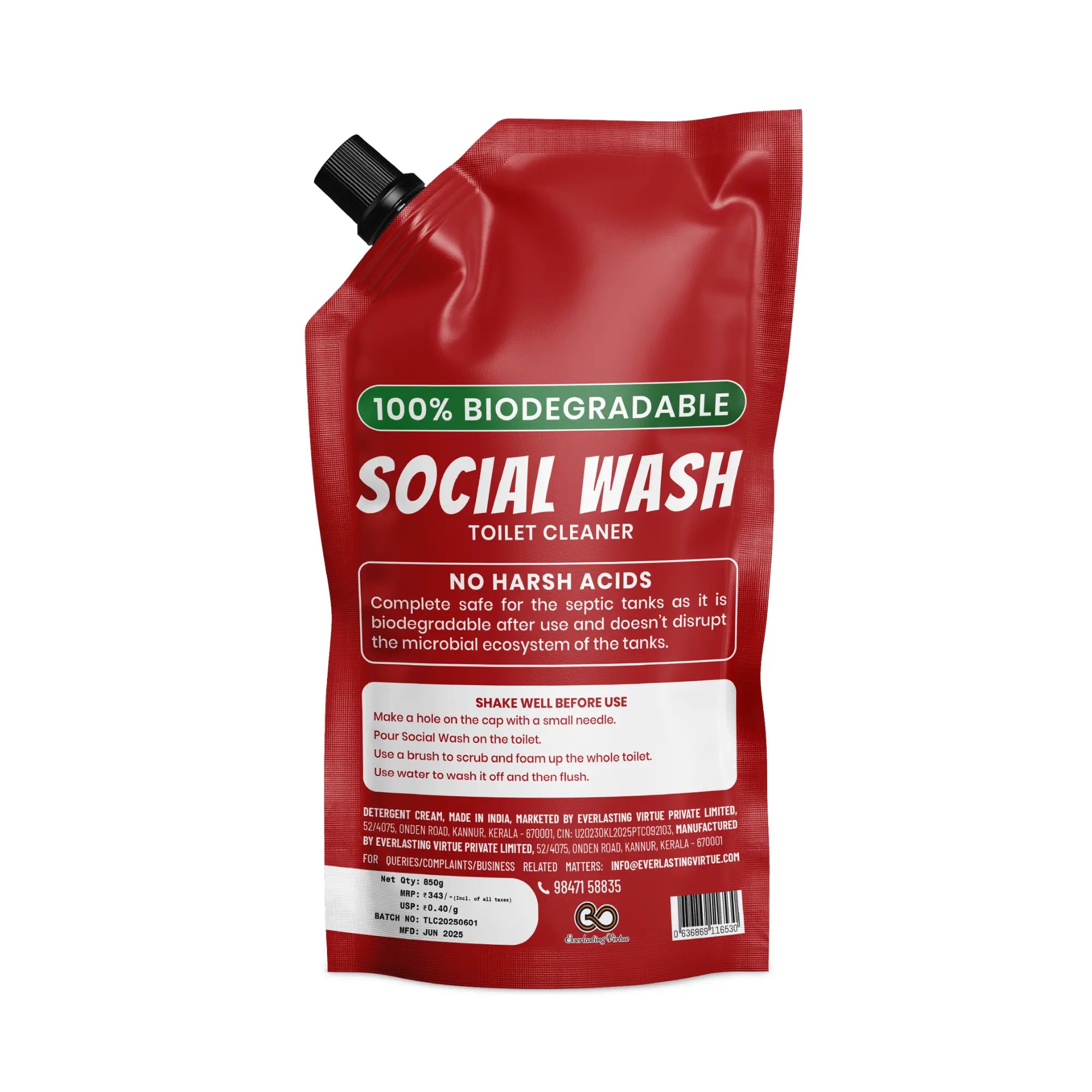 SOCIAL WASH Toilet Cleaner – Biodegradable