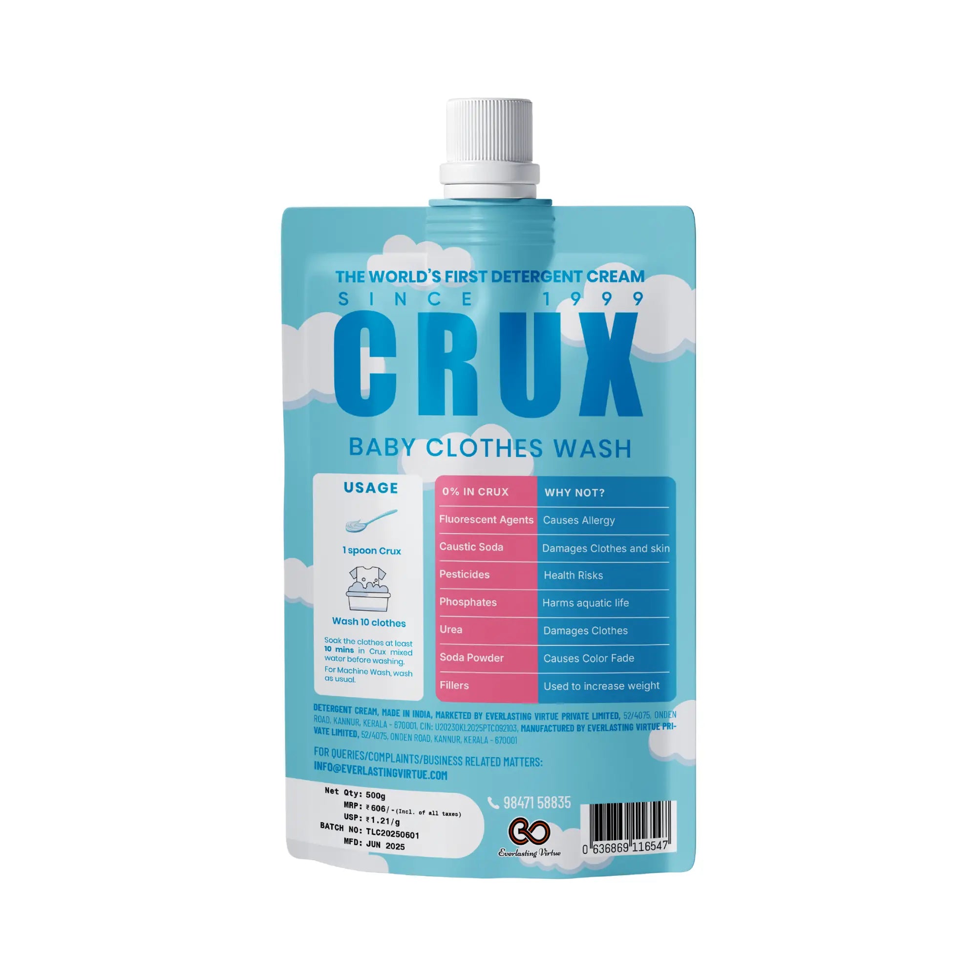 CRUX Baby Clothes Wash Cream – Hypoallergenic