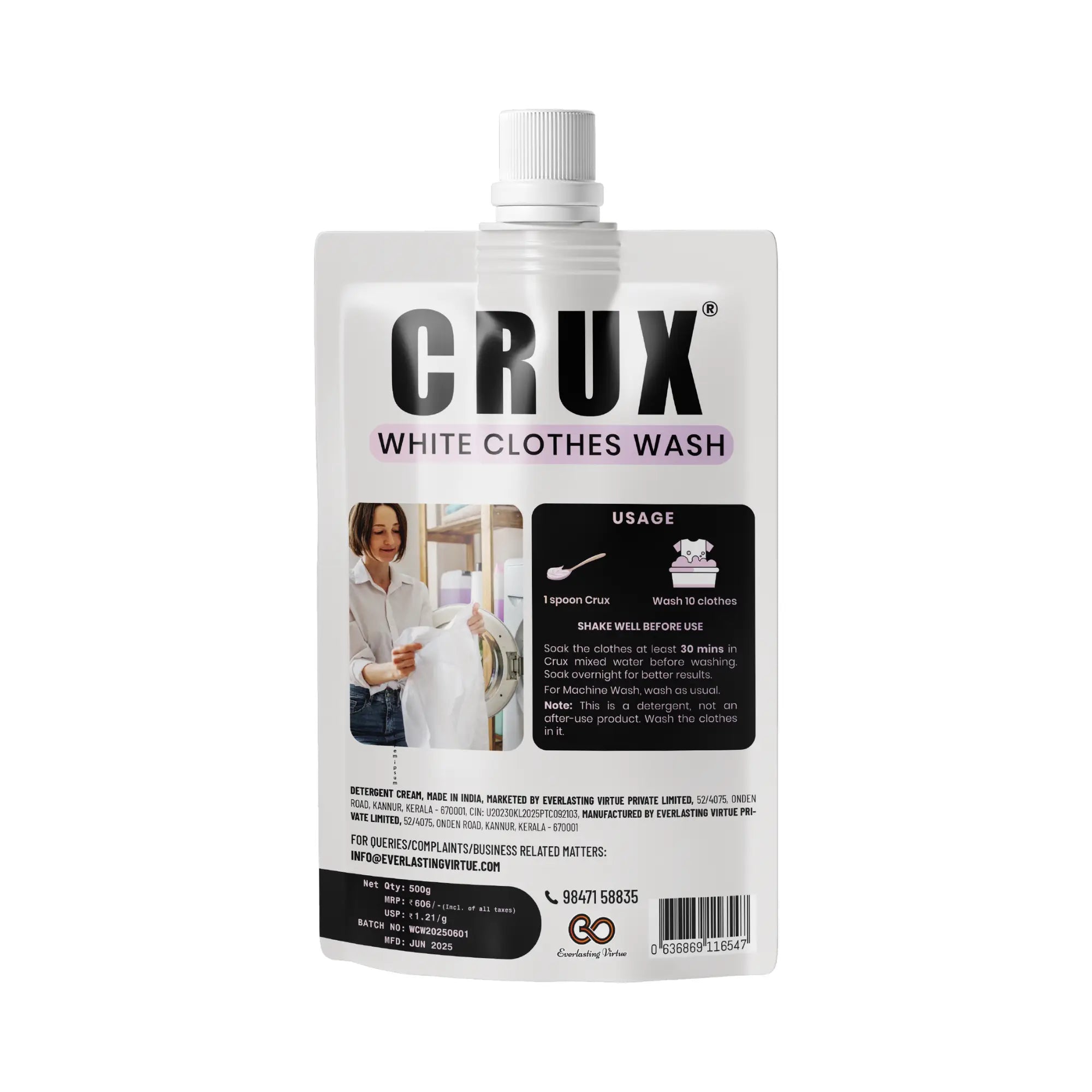 CRUX White Clothes Wash Cream – No Fluorescence