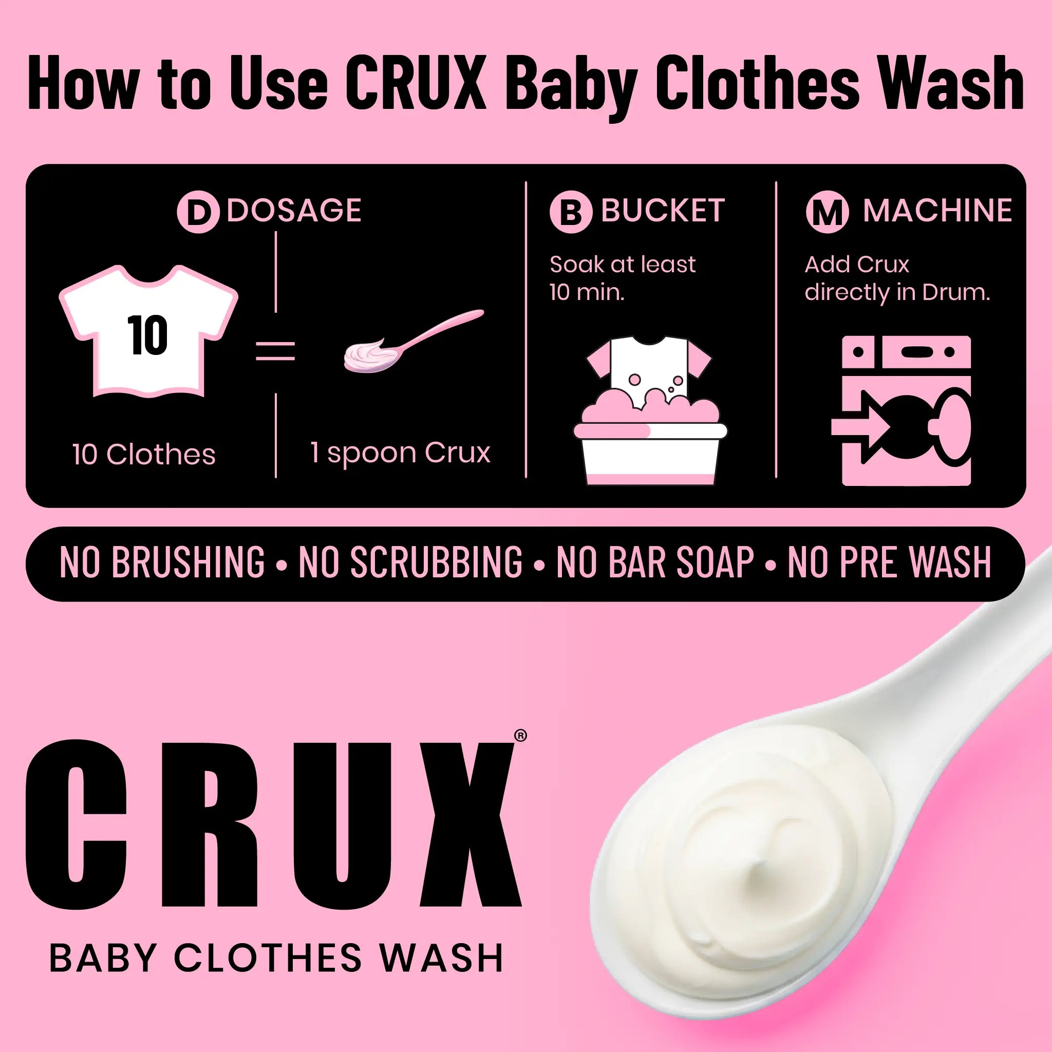 CRUX Baby Clothes Wash Cream – Hypoallergenic