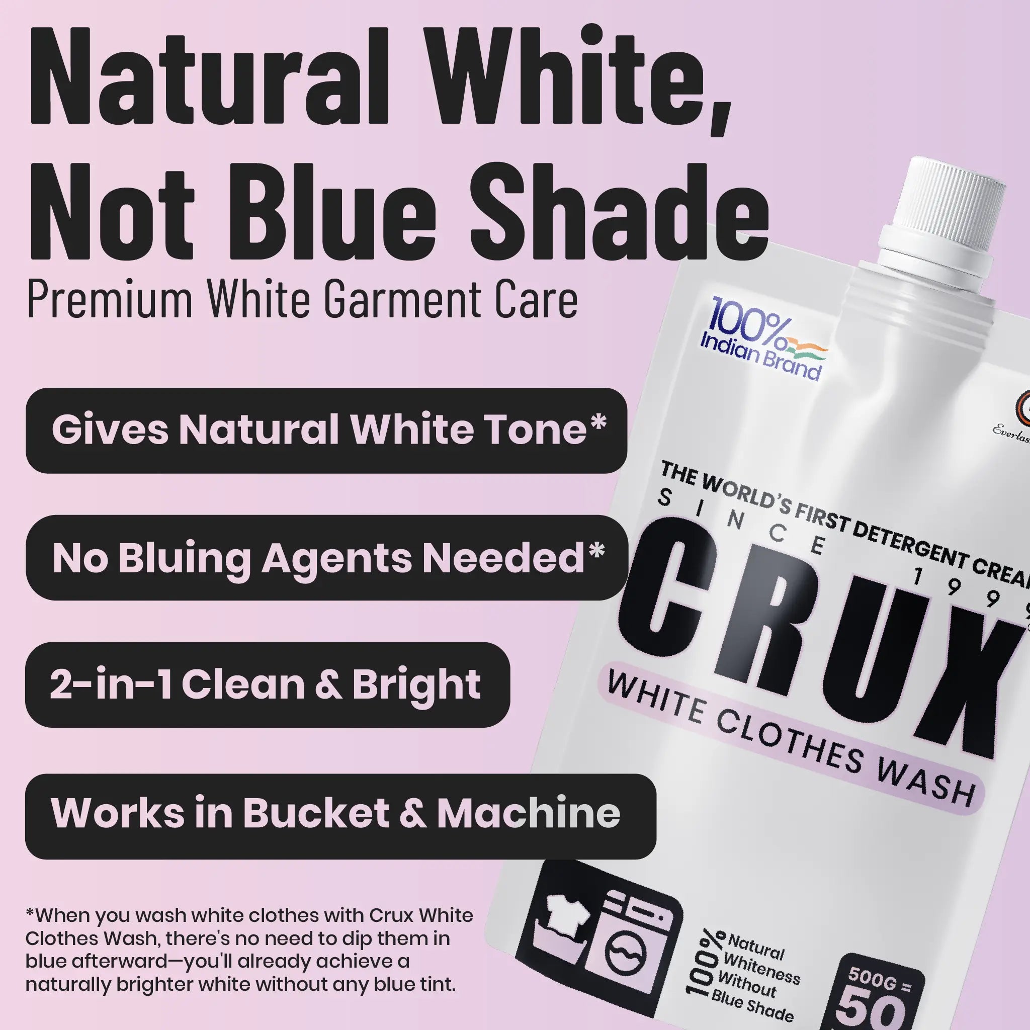 CRUX White Clothes Wash Cream – No Fluorescence
