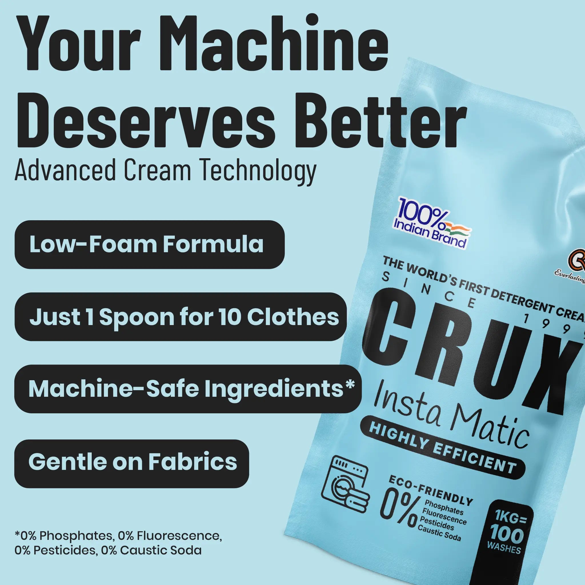 CRUX Insta Matic Washing Machine Cream