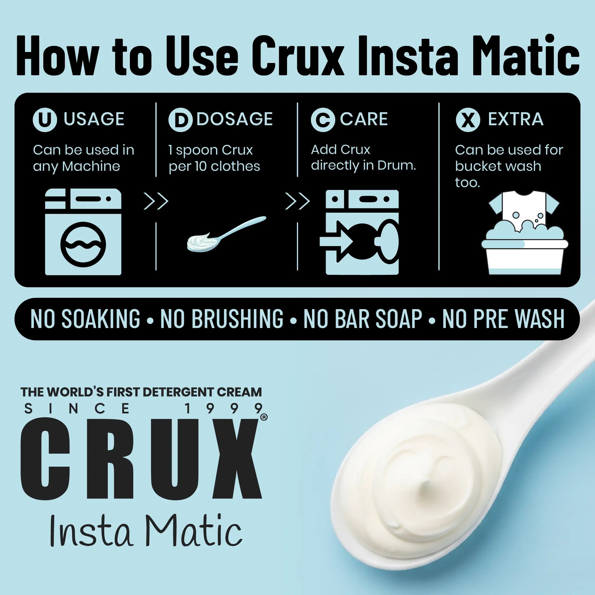 CRUX Insta Matic Washing Machine Cream
