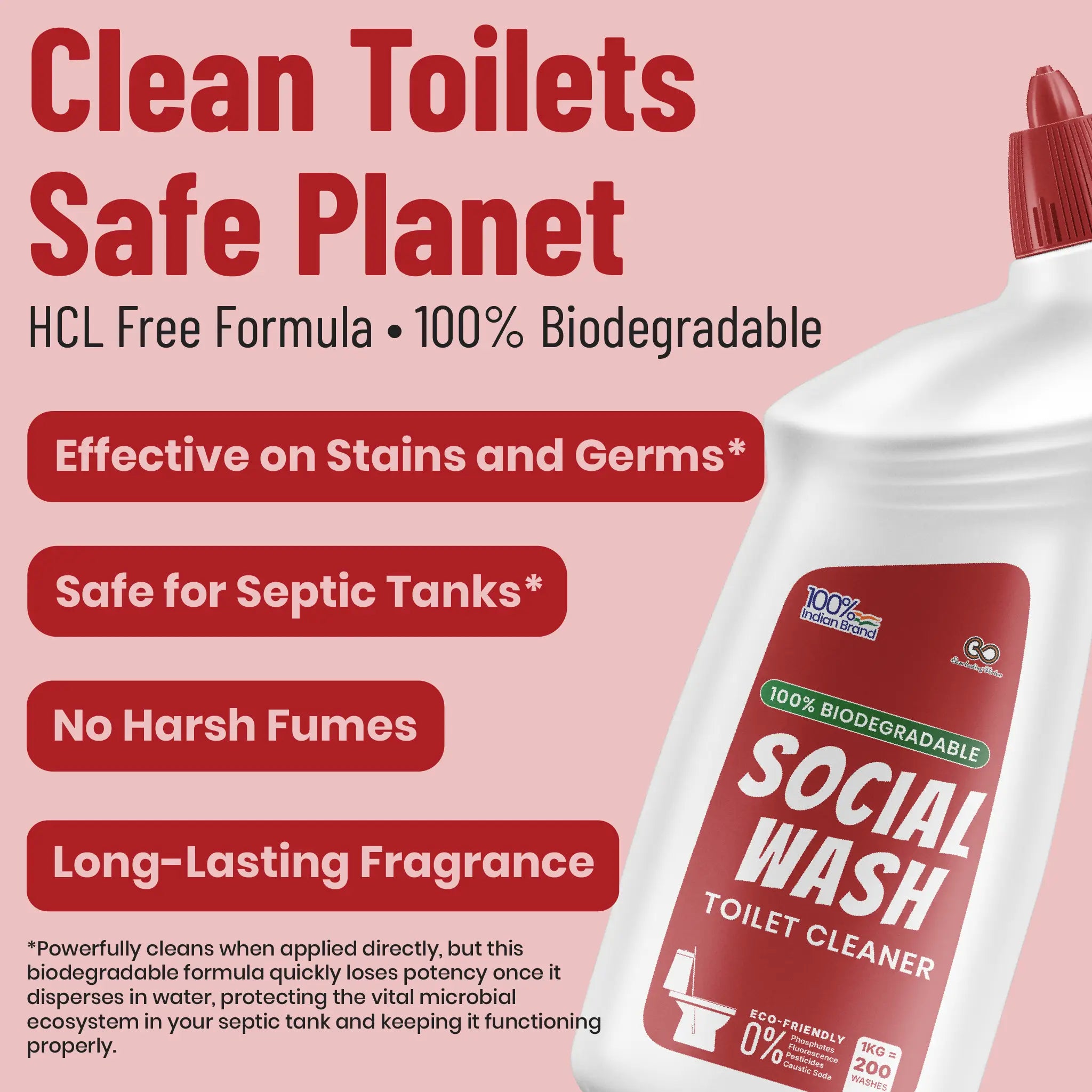 SOCIAL WASH Toilet Cleaner – Biodegradable
